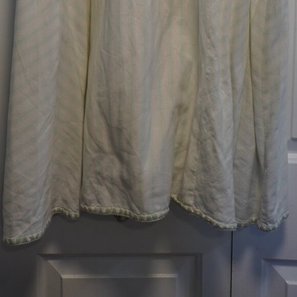 Anna Cate Size S White and Light Mint Green Long Zip Skirt Striped - Picture 7 of 9